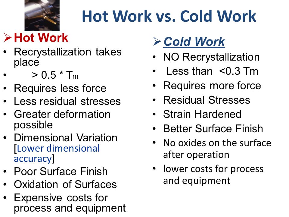 Hot Work vs Cold Work